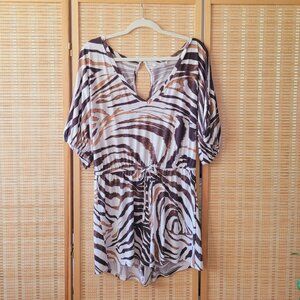VENUS Elastic Waist Print Romper
